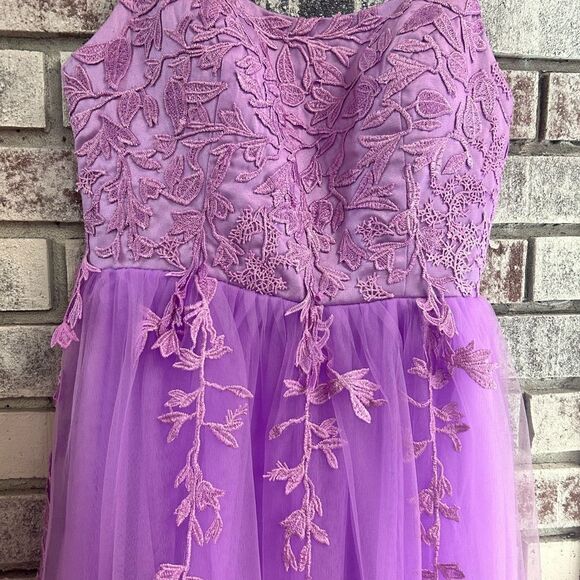 Nbn ladies 4 formal purple with tulle dress - Picture 2 of 6